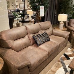 Maderla Walnut Sofa, Loveseat And Chair$10 Down Payment And Financing Available