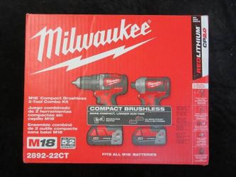 Selling Milwaukee
M18 18V Lithium-Ion Brushless Cordless Compact Drill/Impact Combo Kit (2-Tool) W/ (2) 2.0Ah Batteries, Charger & Bag