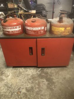 Vintage gasoline cans