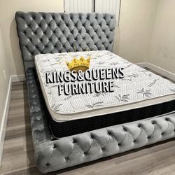 New Queen Bed Frame With Mattress