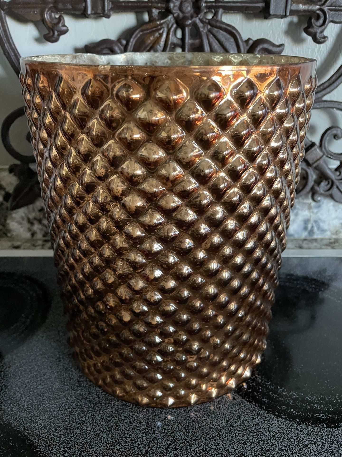 Copper Glass Candle Holder