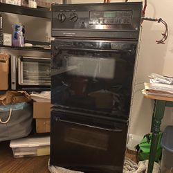 Black Stacked Double Wall Oven