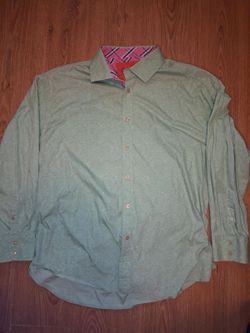 Robert Graham Button Up Shirt Mens 4XL Green Cotton Paisley