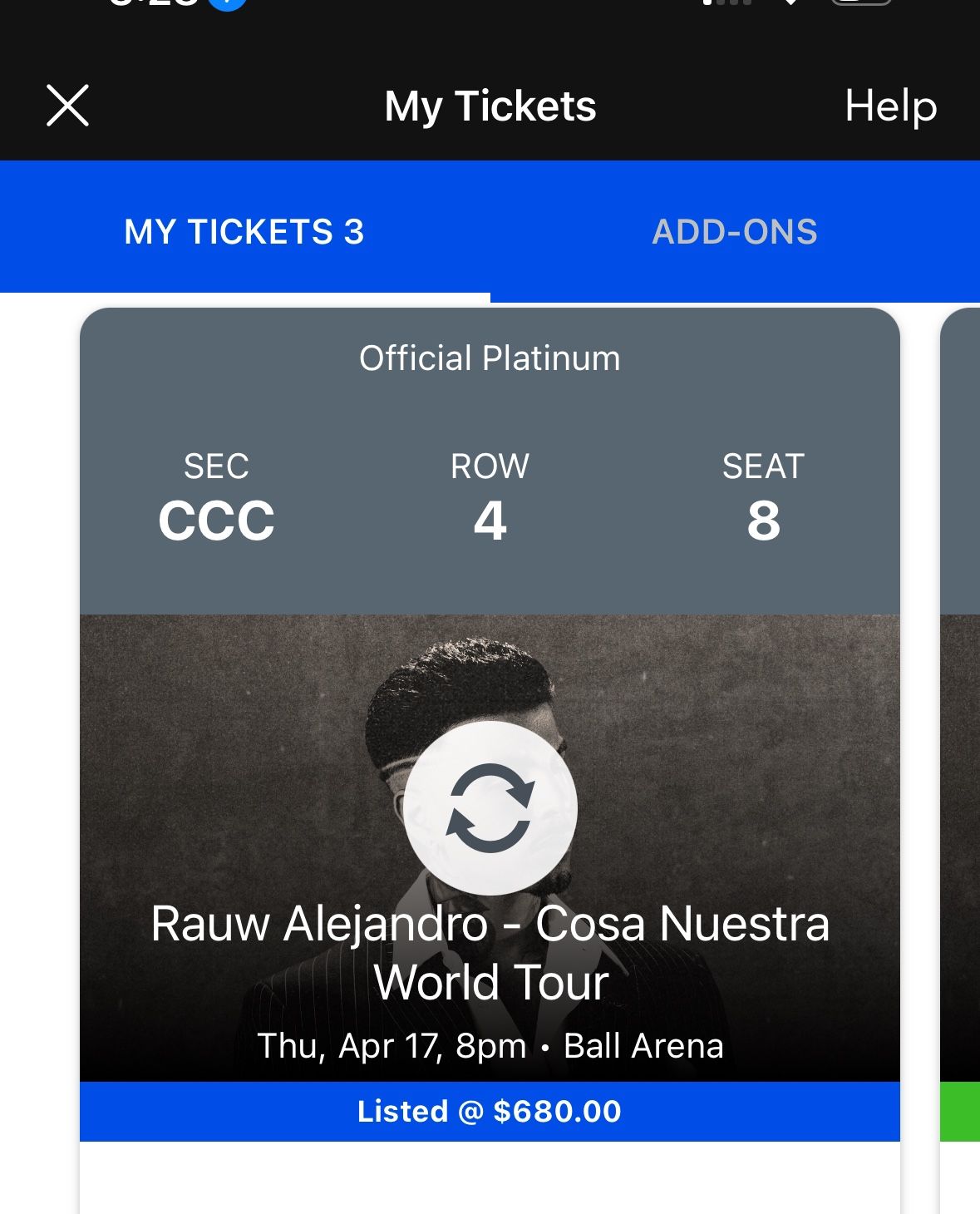 Rauw Alejandro Floor ticket