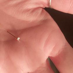 Small 14k Gold Real Diamond Earring