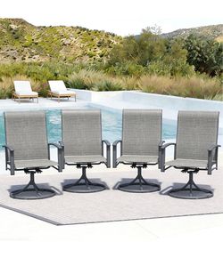 4 sillas de patio mecedoras