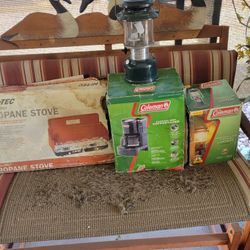 Coleman Coffee Pot, 2...2 Mantle Lanterns And Stove