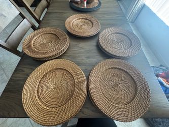 Woven wicker Charger Plates Set of 10