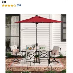 7 Piece Outdoor Dining Set Style Selections, Table, 4 Chairs, White Or Brown 