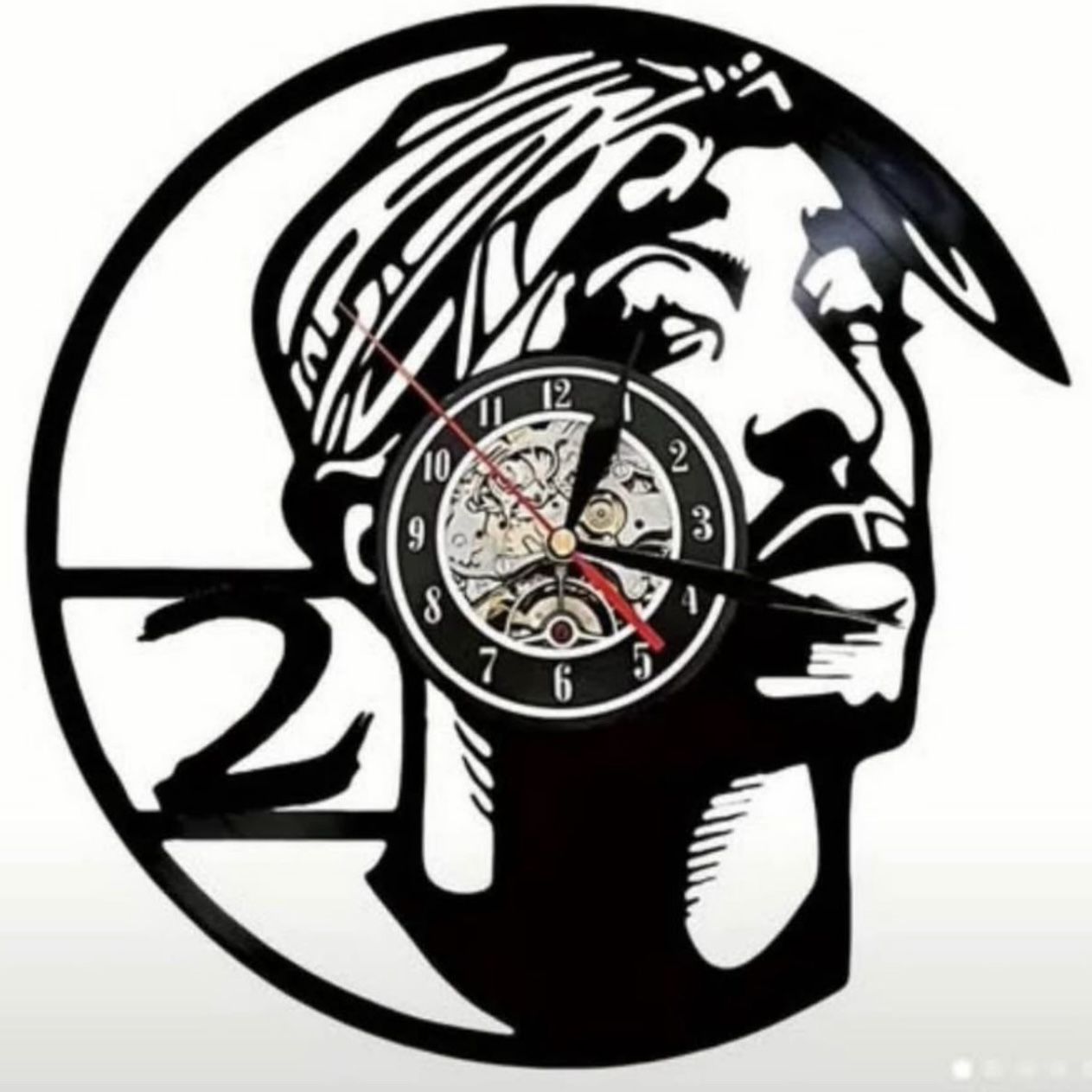 New! Tupac 2Pac Real Vinyl Record Die-Cut 11.8 X 11.8 Silent Wall Clock