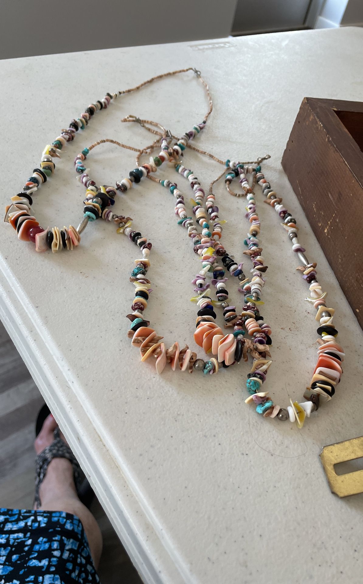 Heishi Necklaces Lot Of 4 New Mexico Vintage Necklaces