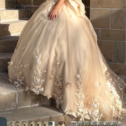 Quinceanera Gold Dress XS