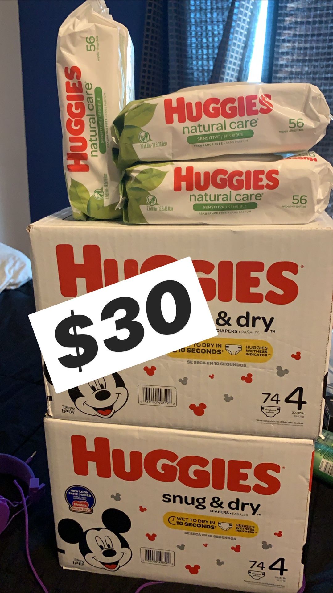 Huggies pampers and wipes