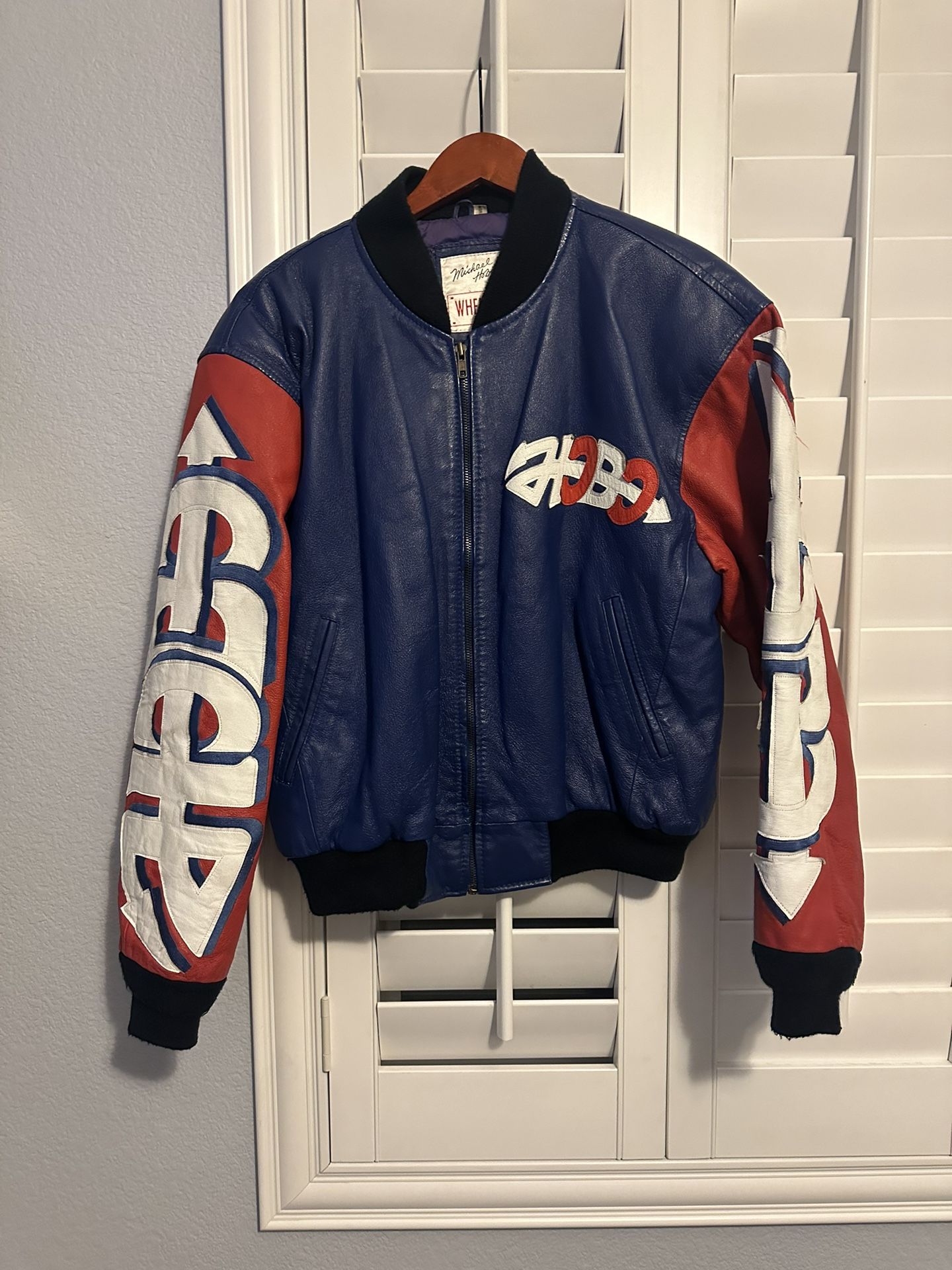 Michael Hoban 80s Colorful Leather Jacket Vintage Michael Hoban