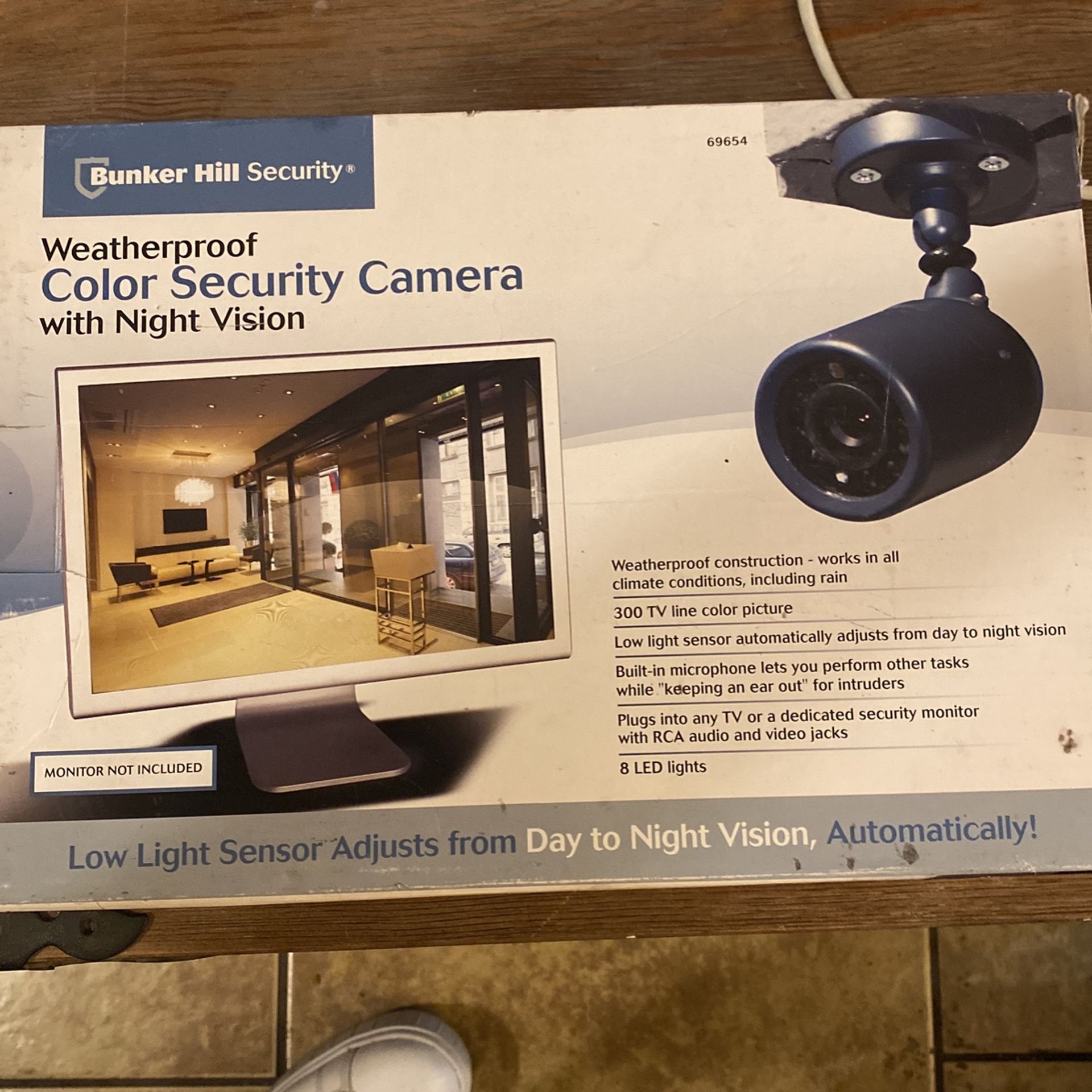 Color/weatherproof Security Camera With Night Vision