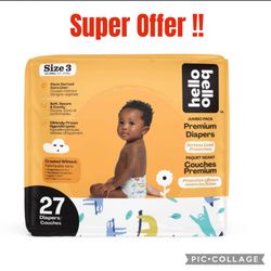 Diapers Size 3 I 27 Count, GREAT OFFER !