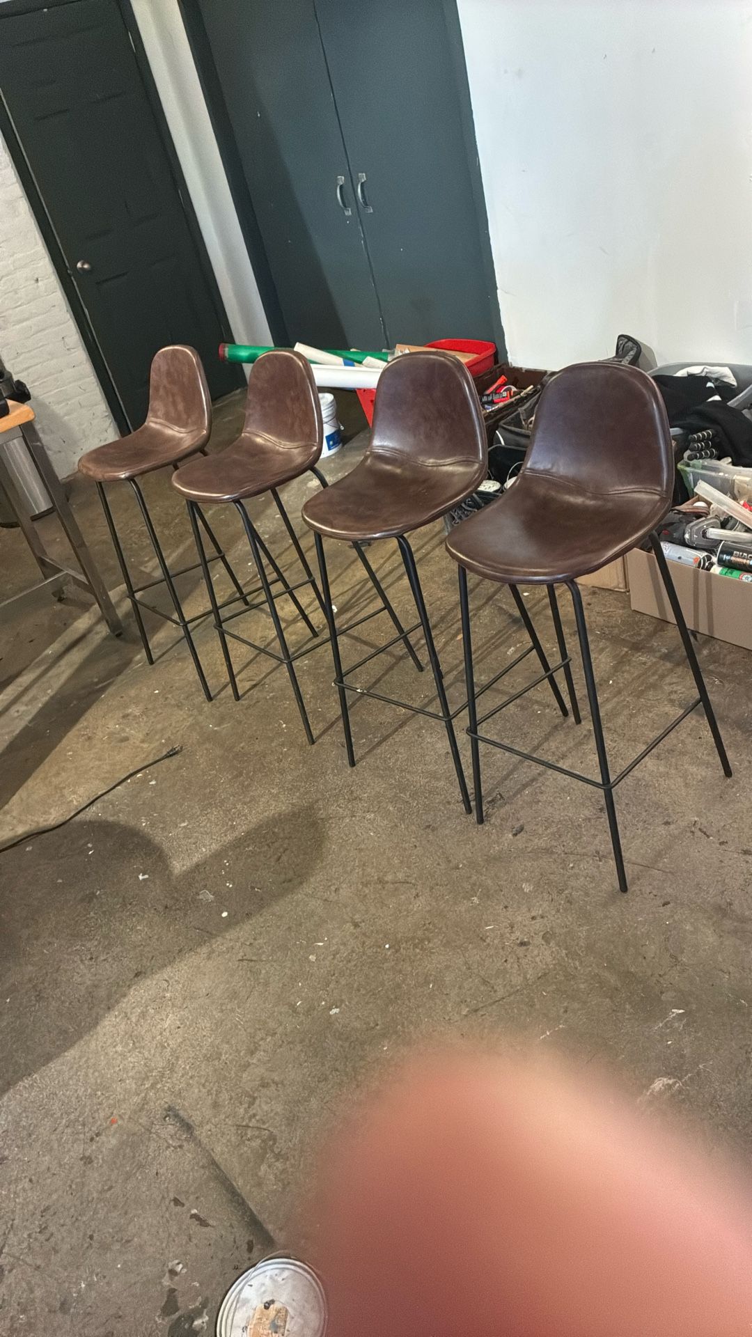 4 Leather Stools