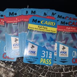 31-day Bus Pass And 17 One Ride Bus Cards