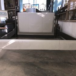 Vintage Italian Designer Leather Bed