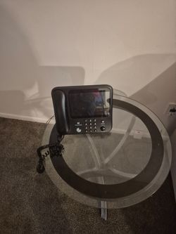 Round glass end table