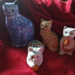 Porcelain Cat Figurines 