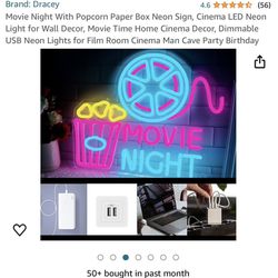 Movie Night Neon Sign 