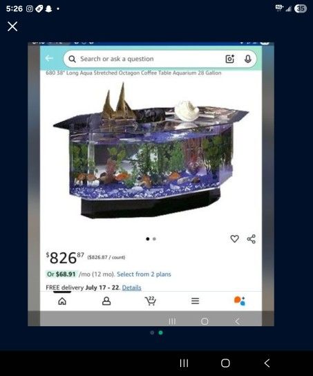 Coffee Table Fish Tank In Very Good Condition 