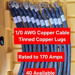 1/0 Copper Cable With 2 Lugs. $4ea (OBO Qty 8+)