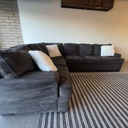 Dark Gray Sectional Sofa Couch Sala 
