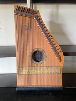 Antique Menzenhauer Zither Guitar Stringed - American Eagle Emblem
