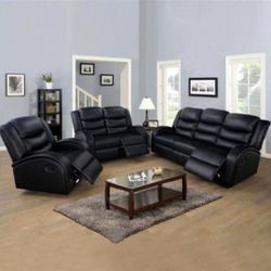 Leather Recliner Sofa  3 set  ⭐️beautiful Sets Red