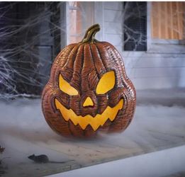 Home Accents Holiday 25 in. Halloween Classics Battery Operated LED Grisly Jack-O-Lantern Halloween