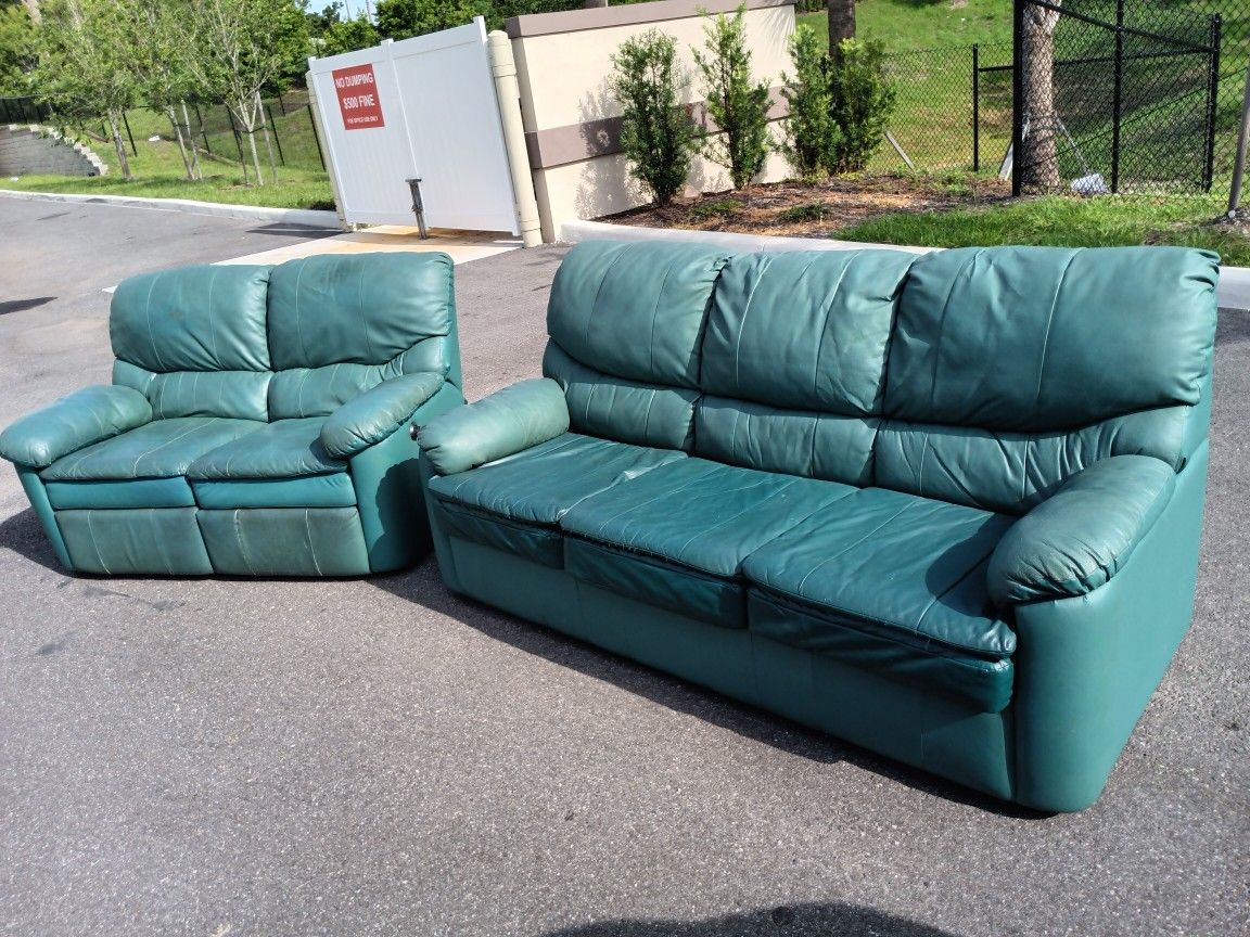 Leather Sleeper Sofa and Recliner Loveseat