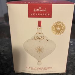 Hallmark Elegant Evergreen Ornament 1st In Series 14kt Accents 