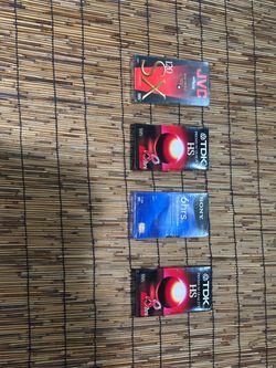 Lot of 4 Blank VHS Tapes JVC TDK Sony