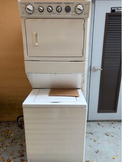 Whirlpool stackable washer and dryer for sale.