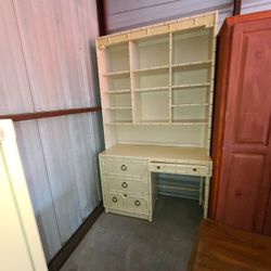 Beige Desk And Hutch 