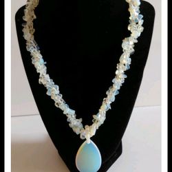 Huge 0palite Moonstone Rainbow  Necklace