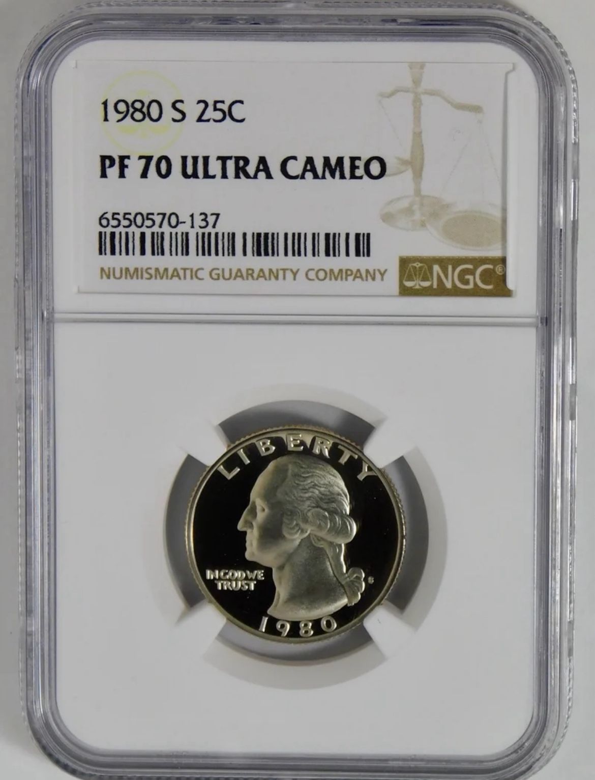 1980-S (Washington Quarter Top Grade! NGC Gem Proof 70 Ultra Cameo