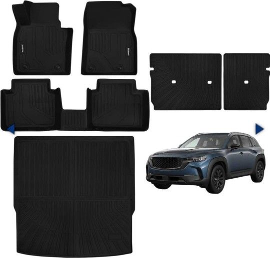 New - Naibeve Floor Mats for 2023 2024 Mazda CX-50 - All Weather Custom for Mazda CX-50 Floor Mats Liners 2 Row & Cargo Liner & Seats Back Cover Behin