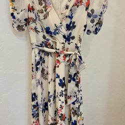 Harper Rose Short Sleeve Belted Floral Midi Dress