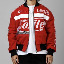 NEW Loiter Aviation Bomber Men Jacket Red / Black - SIZE L