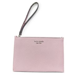 Kate Spade New York Rosy Pink Pebbled Leather Large Wristlet Pouch NWOT