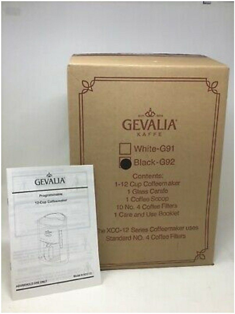 NEW GEVALIA Kaffe G92 Black/Stainless 12 Cup Automatic Prog Coffee Maker