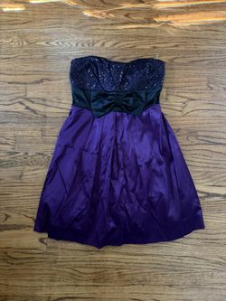 Speechless Purple and Black Strapless Dress