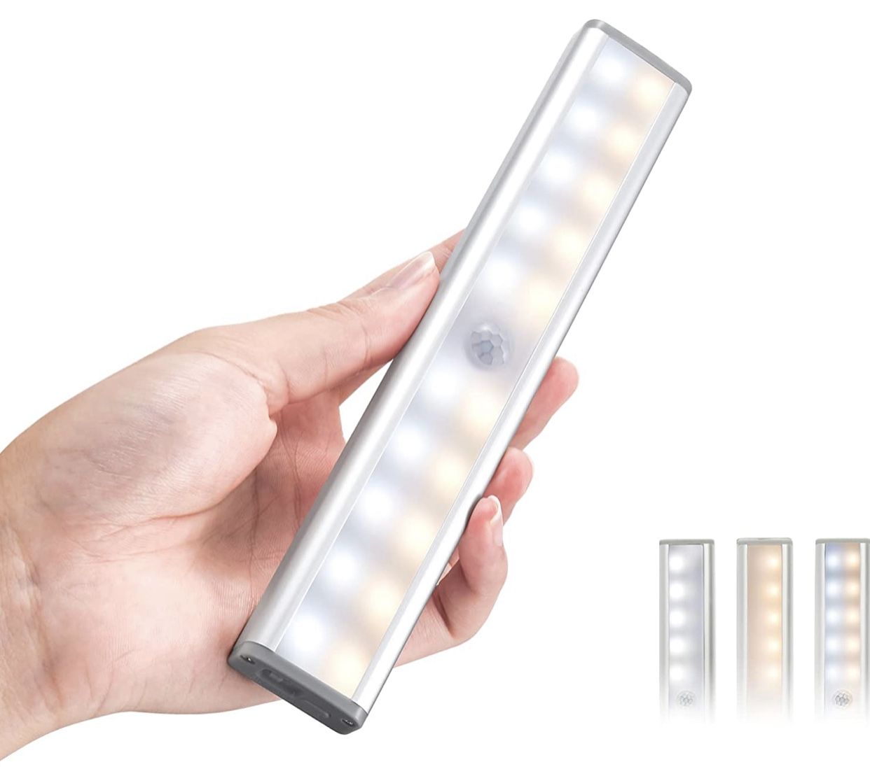 2 Pcs Motion Sensor Light Indoor, 20 LED Motion Sensor Closet Lights Battery Operated 2 Pcs Magnetic Under Cabinet Light Strip Wireless Stick Up