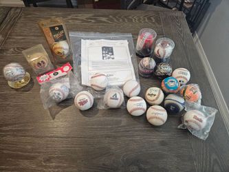 MLB Baseball Collection with Autographs and Team Logos