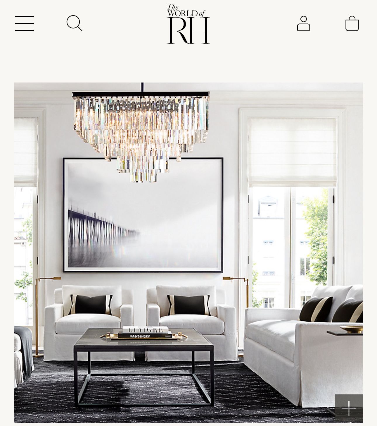 Restoration Hardware METAL PARQUET COFFEE TABLE. RH Table. 55 X 35”