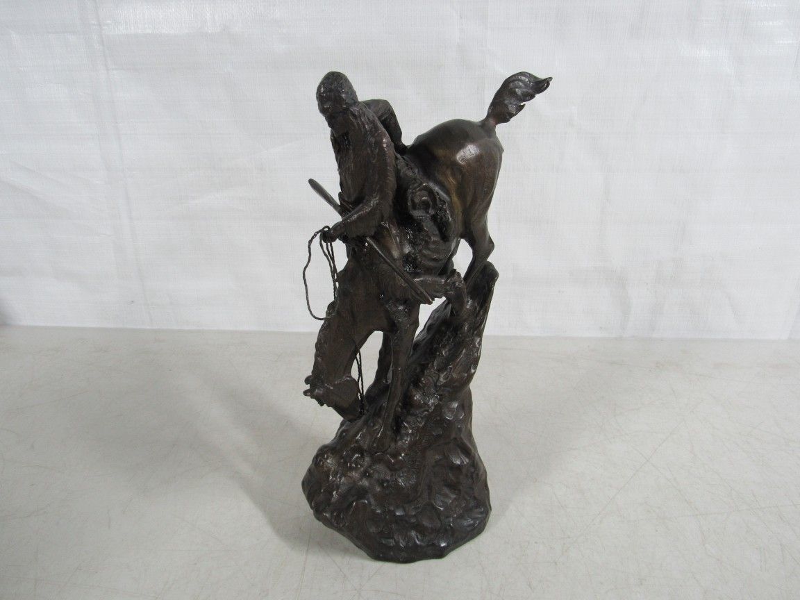 "Mountain Man" Frederic Remington Solid Brass Bronze Tone Sculpture