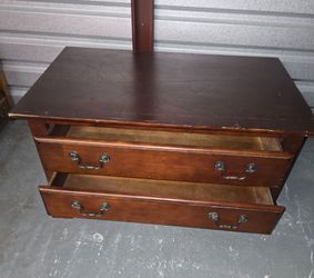 Solid Wood TV Stand w/ 2 Drawers & 2 End Tables w/1 Drawer